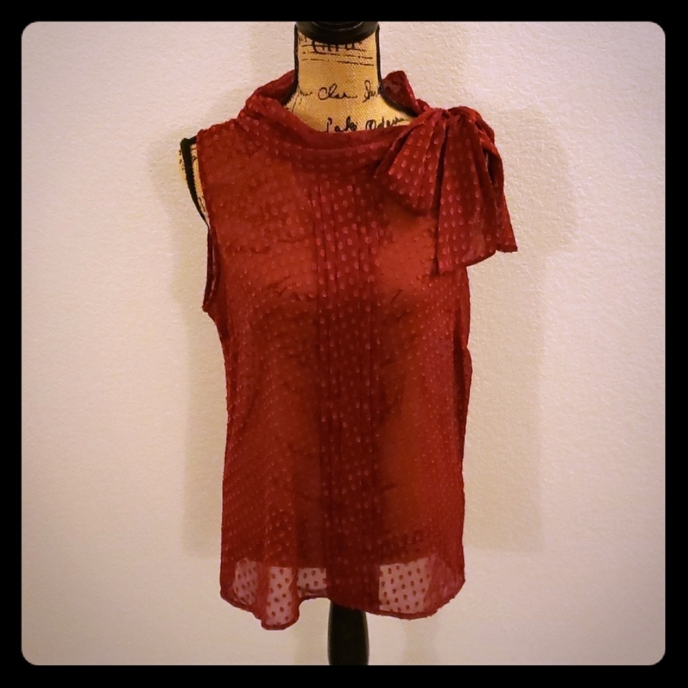 Banana Republic Deep Red Patterned Top